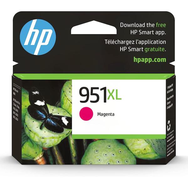 HP 951XL Magenta High-yield Ink Cartridge | Works with HP OfficeJet 8600, HP OfficeJet Pro 251dw, 276dw, 8100, 8610, 8620, 8630 Series | Eligible for Instant Ink | CN047AN
