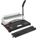 TIANSE Binding Machine, 21-Holes, 450 Sheets, Comb Binding Machines with Starter Kit 100 PCS 3/8'' Comb Binding Spines, Comb Binder Machine Book Maker Perfect for Letter Size, A4, A5 or Smaller Sizes