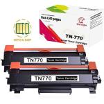 UniVirgin 2 Pack TN770 Toner Replacement for Brother TN770 TN-770 High Yield Black Toner Cartridge with IC CHIP fits for Brother HL-L2370DW L2370DW MFC-L2750DW MFC-L2750DWXL,Yielding 4,500 Pages