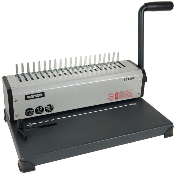 RAYSON SD1202 Comb Binding Machine, 19 Holes, Max Punching Letter Size, with Comb Set Binder for Daily Binding