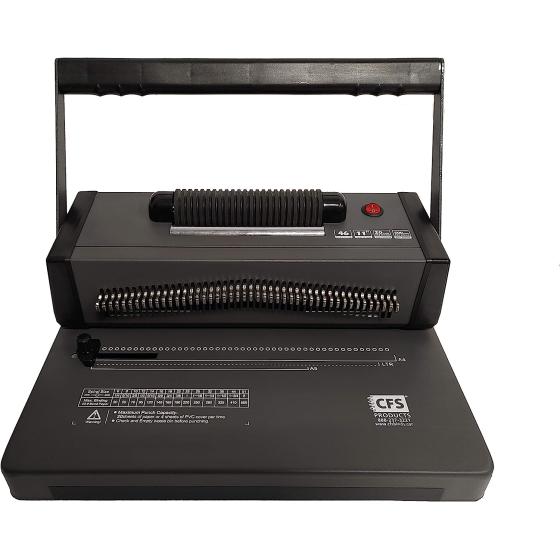 CFS Products - BetterBind Coil-It - Coil-Binding Machine with Electric Coil Inserter - Manual Binding Punch - Up to 20 Pages - 4:1 Pitch - for Personal, Home, School or Business Binding