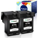 batuto Remanufactured hp 67 Ink cartridges Black/Color Combo Pack for DeskJet 2700 2755 2755e Envy 6000 6400 6455 6458e 6055e DeskJet Plus 4100 4155e with 67xl hp Printer Ink (2 Black Pack)