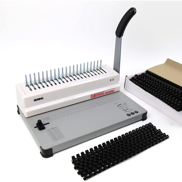 Binding Machine, BDKING Comb Binding Machine, 21 Holes, 450 Pages, with 100 PCS 3/8 '' Comb Binding spines, Suitable for Letter Size, A4, B5,A5 or Smaller Office documents