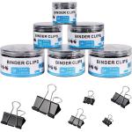 208 PCS Binder Clips Paper Clamps Assorted Sizes, Metal Paper Binder Clip, Black Binding Paperwork Clamp Bulk, School Teachers Office Supplies