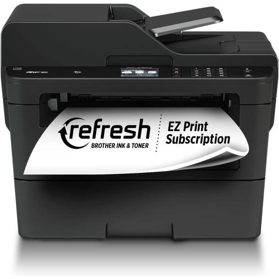 Brother MFCL2750DW Monochrome All-in-One Wireless Laser Printer, Duplex Copy & Scan, Refresh Subscription,Black,Large