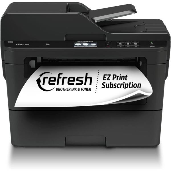 Brother MFCL2750DW Monochrome All-in-One Wireless Laser Printer, Duplex Copy & Scan, Refresh Subscription,Black,Large
