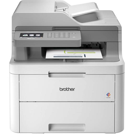 Brother MFC-L3710CW Compact Digital Color All-in-One Printer Providing Laser Printer Quality Results with Wireless, Amazon Dash Replenishment Ready, White