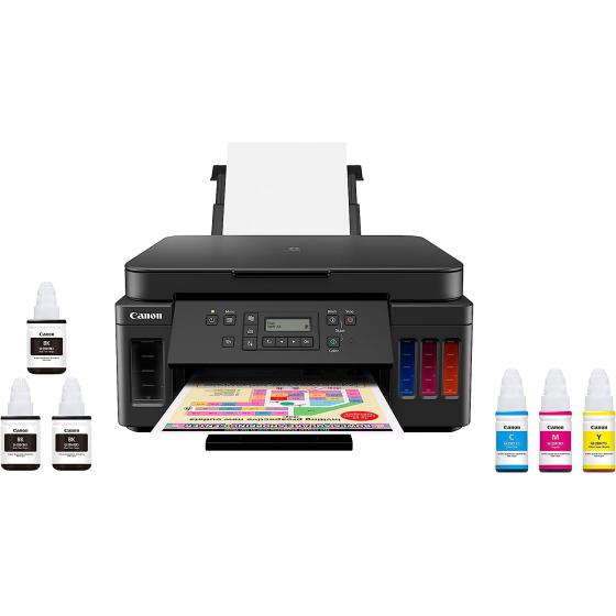 Canon PIXMA G6020 All-in-One Supertank Wireless (Megatank) Printer, Copier and Scan with Mobile Printing, Black, Works with Alexa