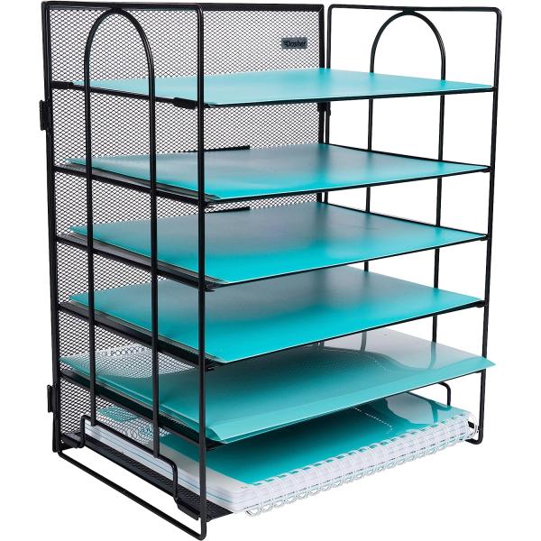 Desk Organizer with 6 Tiers, Paper Tray for Office Supplies, Letters, Billls, Folders, Files, Binders. Desk Organizers and Accessories for Home, Office, School. Office Organization with Style