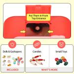 Mini Claw Machine for Kids 4-8|Electronic Arcade Game Indoor Toy with Music & Light|Candy Grabber & Prize Dispenser Vending Machine|Best Birthday Gift for 3 5 6 7 9 Year Old Girl(6 Dolls+10 Gashapons)