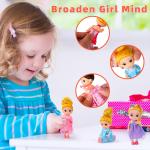 Easter Gifts for Girls, Easter Basket Stuffers Easter Eggs Fillers with Cute Girl Dolls, Plastic Colorful Eggs Toys for Easter Gifts, Party Favors for Girls, Class Exchange Prize Girls Gifts (15 PCS)