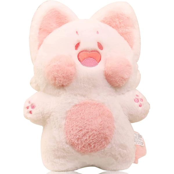 PERUKOYO Cat Plush Toy Cat Stuffed Animals Pillow Kawaii Plushie, Soft Plush Doll Black Cat Plushie Cat Pillow for Boys Girls