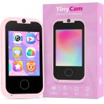 Prysyedawn Kids Smart Phone for Girls, Christmas Birthday Gifts for Girls Age 3-6, MP3 Music Player with Dual Camera, Toddler Touchscreen Phone Learning Toy for 3 4 5 6 Year Old Girl with SD Card-Pink
