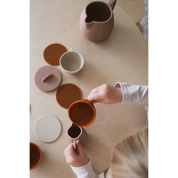 Marlowe & Co Silicone Classic Tea Play Set for Children (Botanical Rose)