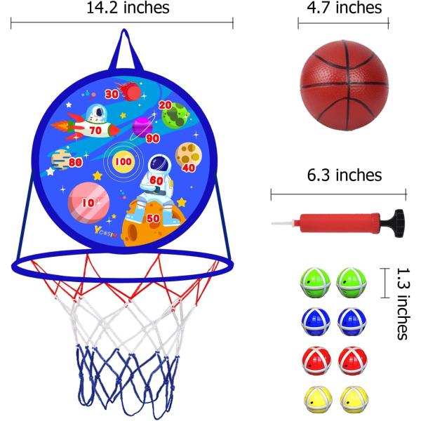 14" Dart Board for Kids, Basketball Hoop for Kids Toddlers, Sports & Outdoor Play Toys, Kids Toys, Boy Toys, Birthday Gift Toy for 3 4 5 6 7 8 9 10 11 12 Year Old Boys Girls, Easter Gifts Party Favors