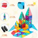 UMYQAQ 100 PCS Magnetic Tiles Building Block Set Clear 3D Magnet Building Tiles Educational Toys for Kid's Ages 4 5 6 7 8+ Toys Birthday Gifts