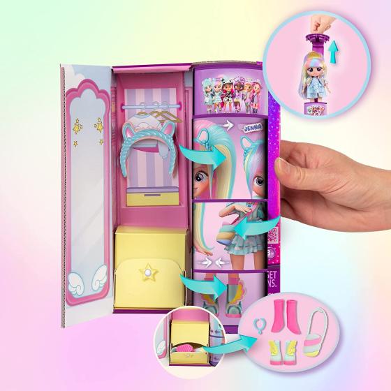 Cry Babies BFF Jenna Fashion Doll with 9+ Surprises Including Outfit and Accessories for Fashion Toy, Girls and Boys Ages 4 and Up, 7.8 Inch Doll