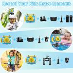 GKTZ Kids Waterproof Camera - 180 Rotatable 20MP Children Digital Action Camera Underwater Sports Camera, Birthday Gift Toys for Boys 3 4 5 6 7 8 9 10 Year Old with 32GB SD Card (Blue)