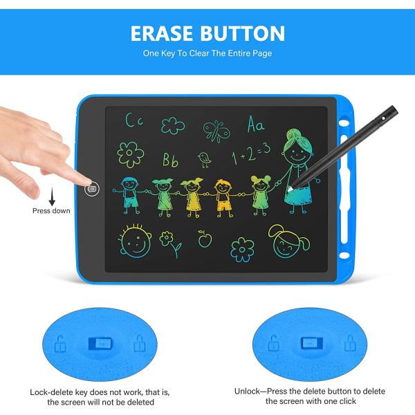 LCD Writing Tablet 10 Inch Toddler Doodle Board ,Colorful Drawing Tablet, Erasable Reusable Electronic Painting Pads, Educational and Learning Kids Toy for 3 4 5 6 Year Old Boys and Girls(Blue)