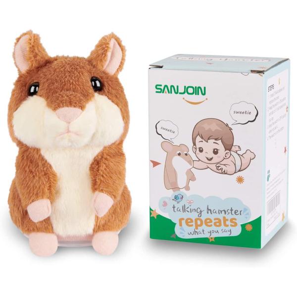 SANJOIN Toddlers Toys for 2 3 Year Old Talking Hamster Repeats What You Say, Talking Interactive Toy Repeating Birthday Gift, Kids Toys for Boys Girls Gifts for 1.5+ Year Old Kids, Baby, Child
