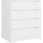 HOSTACK Modern 4 Drawer Dresser， Chest of Drawers with Storage， Wood Clothing Organizer with Cut-Out Handles， Accent Storage Cabinet for Living Room， Bedroom， Hallway， White