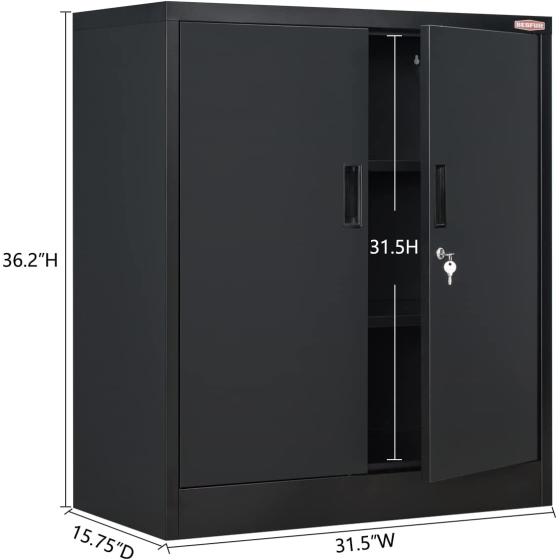 BESFUR Metal Storage Cabinet - 71" H Locking Storage Cabinet with Adjustable Shelves and Doors - Includes 2 Multi-Purpose pegboards for Garage Storage（Dark Gray and Light Gray）…