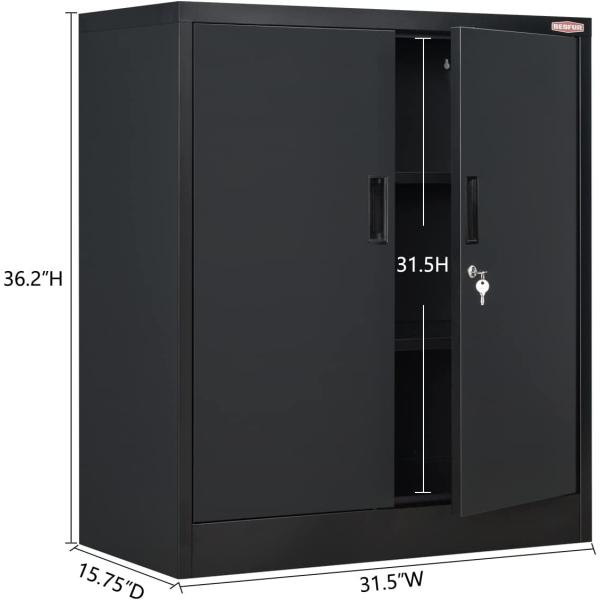 BESFUR Metal Storage Cabinet - 71" H Locking Storage Cabinet with Adjustable Shelves and Doors - Includes 2 Multi-Purpose pegboards for Garage Storage（Dark Gray and Light Gray）…