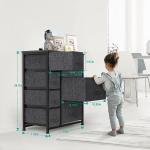 Pipishell Fabric Dresser with 7 Drawers， Storage Tower Drawer Dresser for Bedroom， Closets， Bedroom， Nursery Room， Hallway， Entryway， with Wood Top and Easy Pull Handle， Black