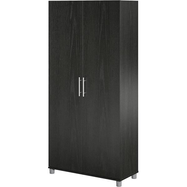 SystemBuild Camberly 36" Utility Storage Cabinet， Black Oak