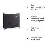 ROMOON Dresser Storage Drawer, 5 Fabric Units Organizer and Storage for Bedroom, Hallway, Entryway, Closets - Dark Gray