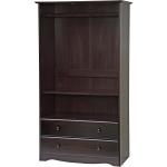 Palace Imports 100% Solid Wood Smart Wardrobe/Armoire/Closet， Java Color， 40" W x 72" H x 21" D， 1 Clothing Rods， 1 Lock， 2 Drawers Included