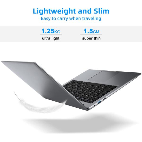 jumper Laptop 14 inch 12GB DDR4 RAM 256GB SSD,Intel Quad Core Celeron N4100, Windows 11 Thin and Light Laptops Computer, Full HD 1080P Display,HD Webcam,Dual Speakers,2.4/5Ghz WiFi,Long Battery Life