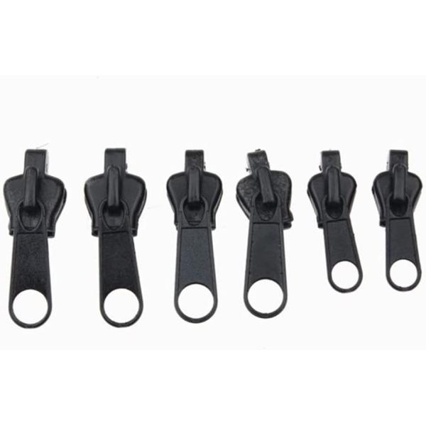 6Pcs Fix Zip Puller 3 Sizes Universal Instant Fix Zipper Repair Kit， Replacement Zip Slider Teeth Rescue Zippers Sewing Clothes