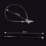 3" Plastic Fastener Clear Hang Tag Snap Lock Plastic Tag Fasteners Pin Security Loop for Retail Store Clothing Price Tag Pins (2000 Pcs)