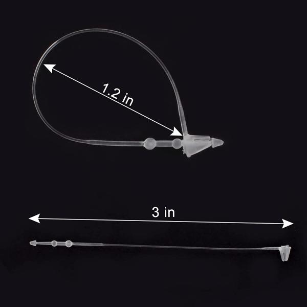 3" Plastic Fastener Clear Hang Tag Snap Lock Plastic Tag Fasteners Pin Security Loop for Retail Store Clothing Price Tag Pins (2000 Pcs)