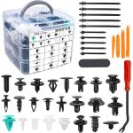 HIEOJAT 910Pcs Car Retainer Bumper Clips and Fastener Remover Kit 25 Sizes Auto Push Pin Rivets Door Trim Panel Clips for GM Ford Toyota Honda Acura Chrysler…