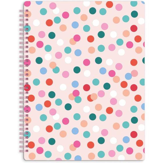 S&amp;O Cute Spiral Notebooks - College Ruled Spiral Notebook with Pockets - Hardcover Notebook for Women - 160 Pages - Cute Notebooks for School &amp; Journal - Polka Dots Notebook - 6.25x8.25"