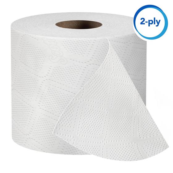 Scott Professional Standard Roll Bathroom Tissue (04460)， 2-Ply， White， 80 Rolls / Case， 550 Sheets / Roll， 44，000 Sheets / Case