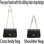 Large Crossbody Bags for Women Stylish Quilted Flap Bag with Adjustable Golden Shoulder Chain Strap