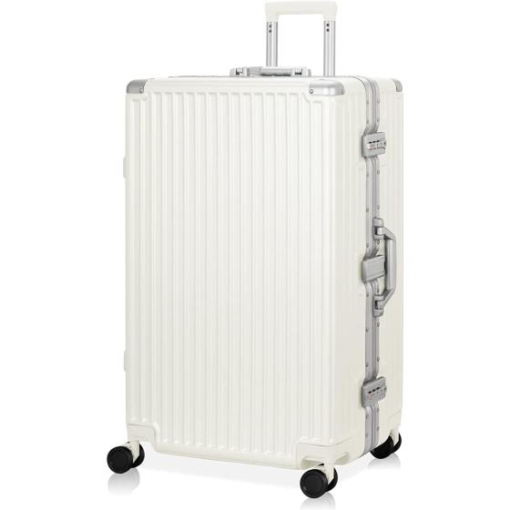 AnyZip Luggage Aluminium Frame Suitcase Hard Shell TSA Lock No Zipper 28In White