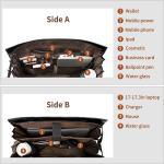 Laptop Bag for Women， 17 Inch Laptop Tote Bag， Fashion Computer Shoulder Bag， Waterproof Leather Teacher Handbag with USB Port， Large Capacity Crossbody Bag Business Office Briefcase Work Bag Black