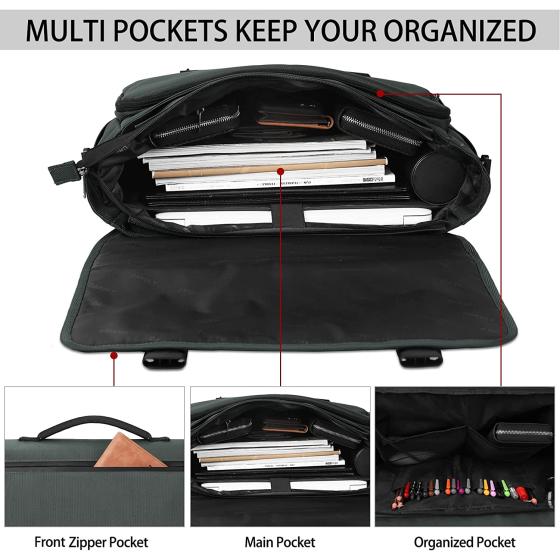 Dakuly Messenger Bag for Men 15.6 Inch Waterproof Laptop Briefcase with Cable Organize Bag Large Satchel Shoulder Bag Lightweight Office College Computer Laptop Bag， Black