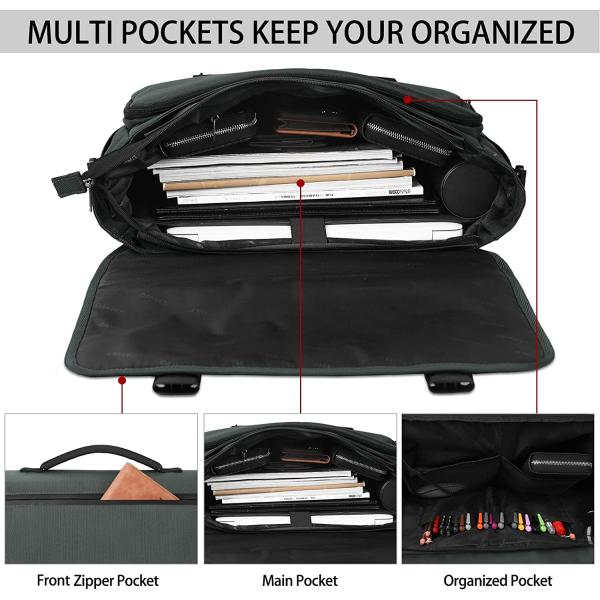 Dakuly Messenger Bag for Men 15.6 Inch Waterproof Laptop Briefcase with Cable Organize Bag Large Satchel Shoulder Bag Lightweight Office College Computer Laptop Bag， Black