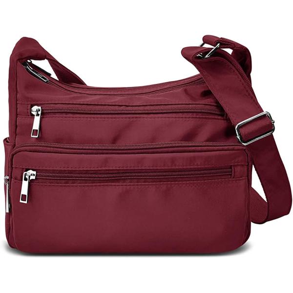 VOLGANIK ROCK RFID Purses for Women Fabric Nylon Multi Pocket Crossbody Bag Ladies Travel Handbag