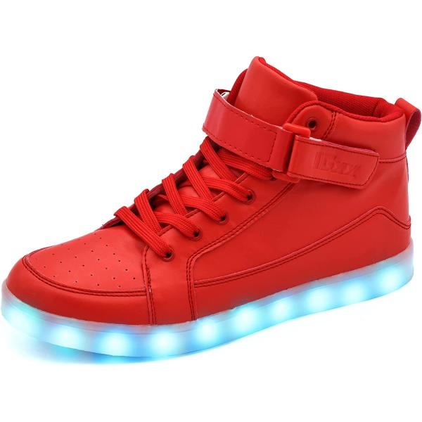 IGxx LED Light Up Shoes Light for Men High Top LED Sneakers USB Recharging Shoes Women Glowing Luminous Flashing Shoes LED Kids