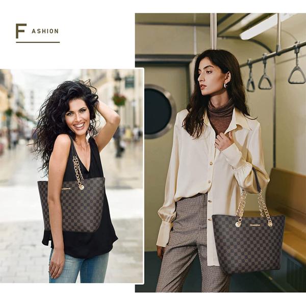 Montana West Handbags for Women Chain Shoulder Vegan Leather Tote Bag Top Handle Handbag