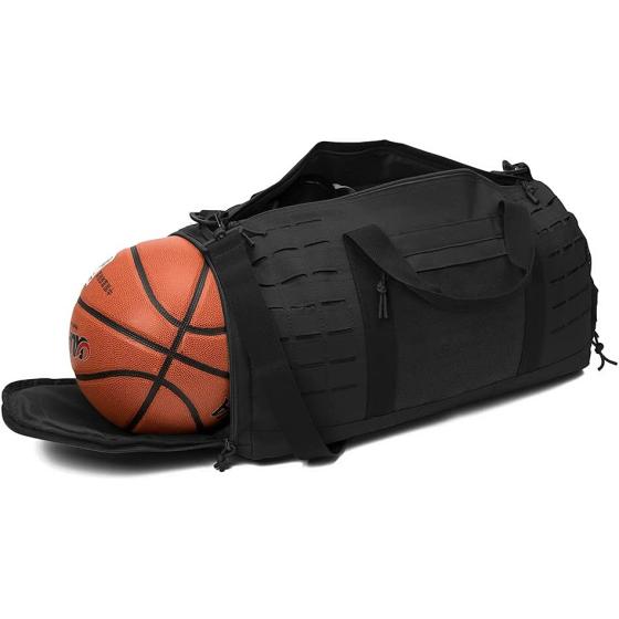QT&QY 40L Military Tactical Duffle Bag For Men Sport Gym Bag Fitness Tote Travel Duffle Bag Training Workout Bag With Shoe Compartment Basketball Football Weekender Bag