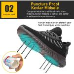 Furuian Steel Toe Indestructible Shoes Men Women Lightweight Puncture Resistant Safety Work Shoes Sneakers for Construction Working Breathable