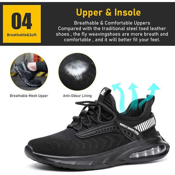 Steel Toe Shoes for Men Work Women Lightweight Air Cushion Sneakers Slip Resistant Safety Work Boots Indestructible Shoe