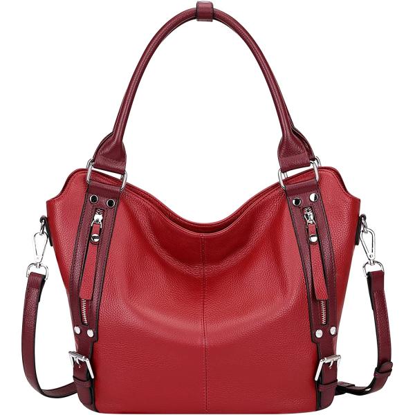 Over Earth Genuine Leather Handbags for Women Hobo Shoulder Bag Ladies Leather Tote Bag